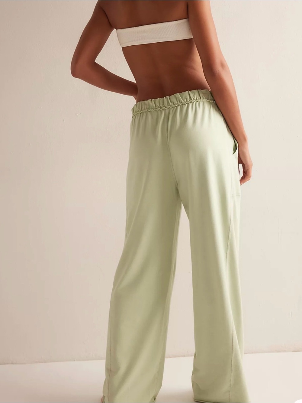 Free People Sage Green Wide-Leg Lounge Pants